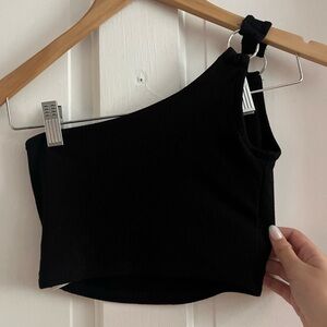 Garage One shoulder cropped tank